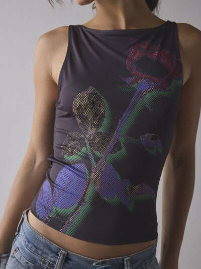 2025 Trendy Sunflower Print Sleeveless Vest T-Shirt Women's Top Y2K Sports Casual Style 1062