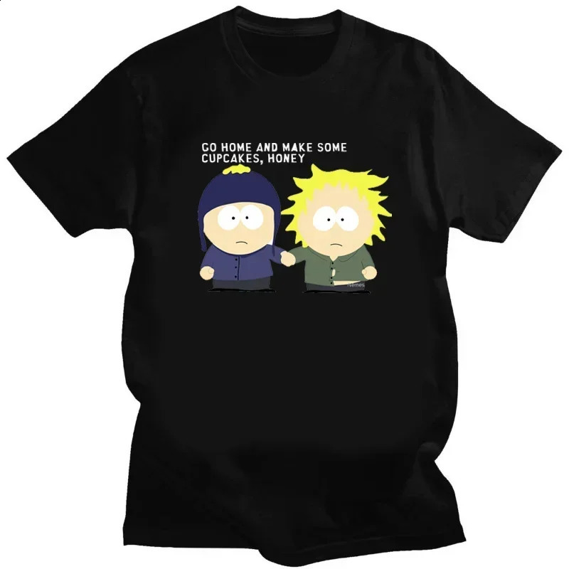 heavyweight Summer Cartoon Eat My Ass Printed T-shirt S-SouthPark Anime Men Vintage Humor T Shirt Women Kawaii Comics Clothes 250530