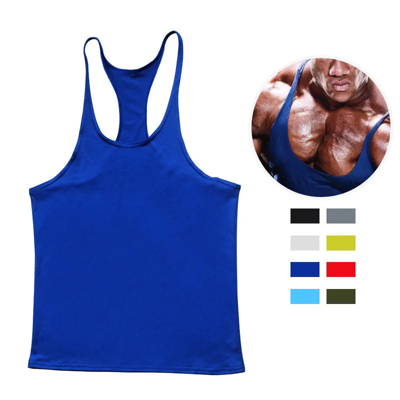 European American Summer Casual Exercise Workout Training Vest Mens Solid Color plus Size IShaped 250527