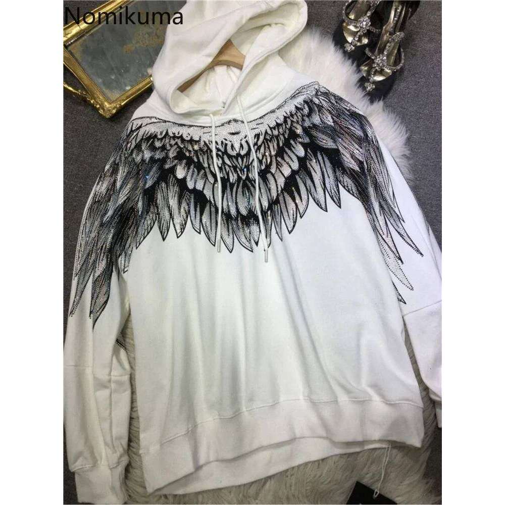Streetwear Hoodie Women Clothing Haruku Heavy Dia Wings Hooded Sweatshirts Casual Fashion Hoodies Y2k Tops 2025 Ropa Mujer
