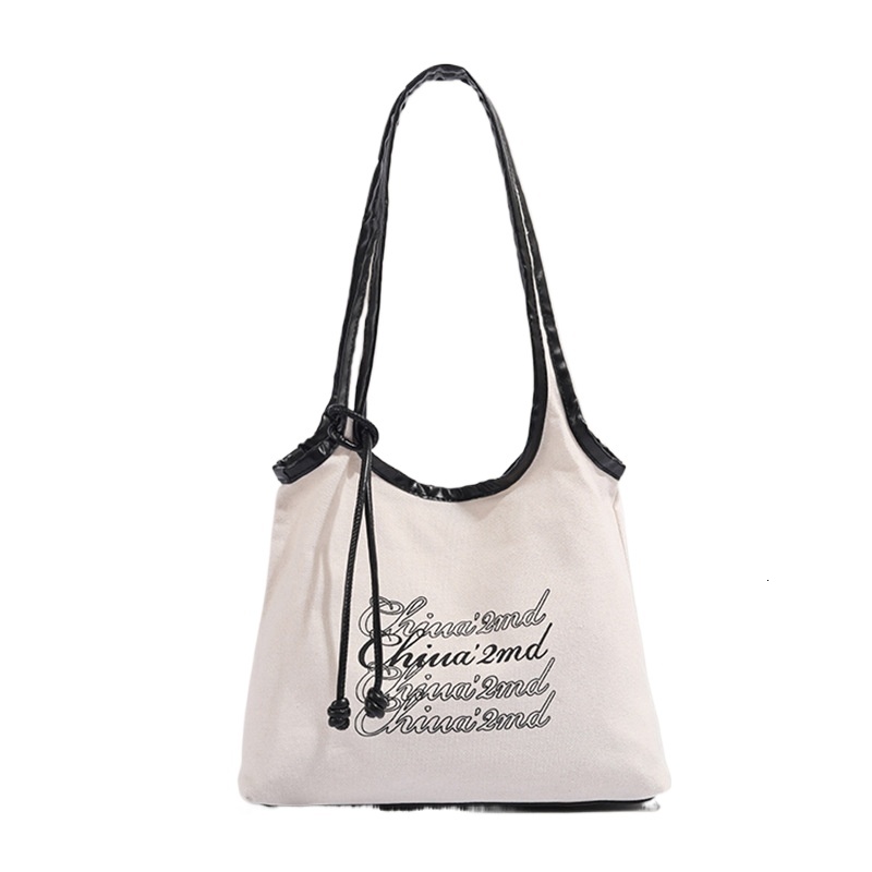 designer Hot Selling Chio2nd Handwritten Memory Tote Bag for Women Summer Large Capacity Casual Lazy Style Single Shoulder Canvas Bag