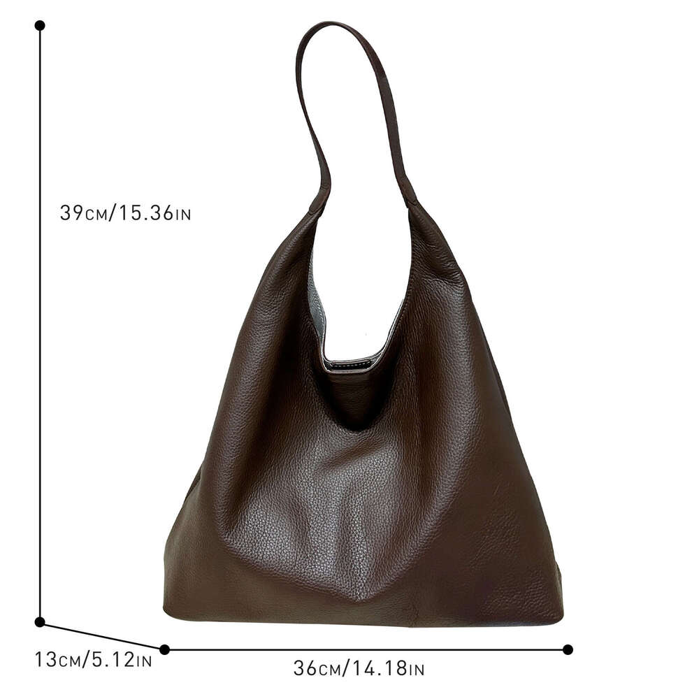 Genuine Leather Women s High End Luxury Commuter Versatile Large Capacity Underarm Shoulder Crossbody Tote Bag