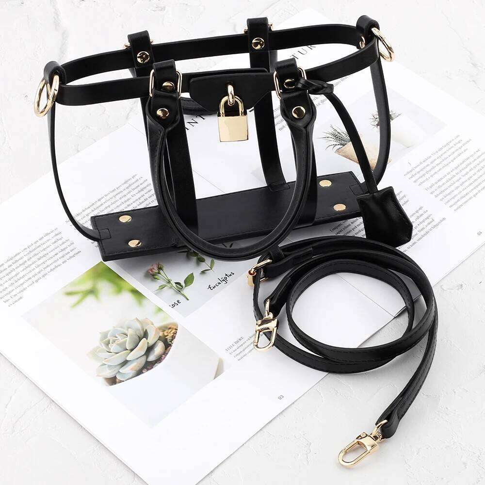 Leather Encasement Conversion Kit Hollow Handmade Tote Messenger Set Adjustable Crossbody Shoulder Strap for Bag