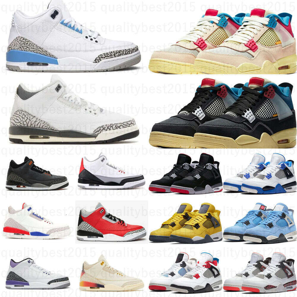 Basketball Shoes Desinger Men women Sneakers jump 3s 4s Black Cat Cement Reimagined University UNC Blue AMM J Bain Sail Metallic Sier Lucky Shorts Palomino Katrina