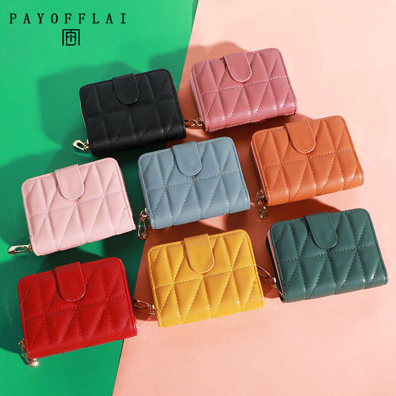 PAYOFFLAI Korean Style Cute PU Short Coin Purse for Women 80% off Zipper Wallet Card Holder