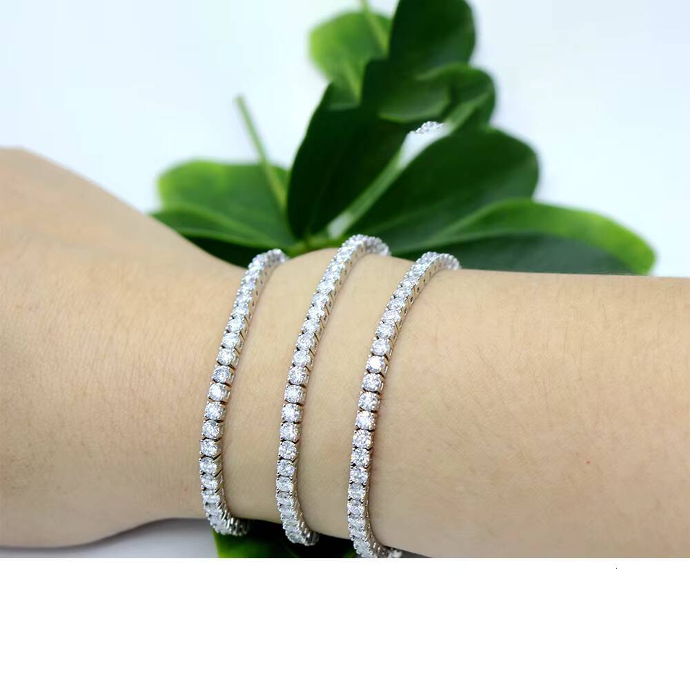Premium Jewelry Ice Out Tennis D VVS Silicon Stone Chain Sterling Sier Unisex Bracelet