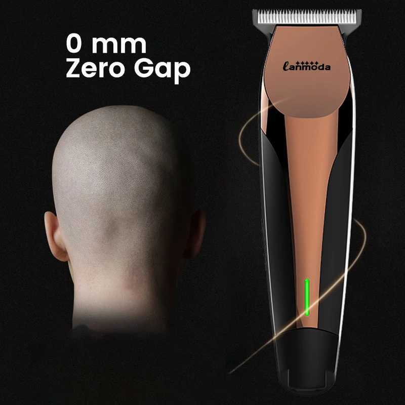 Lanmoda Electric Hair Trimmer 0mm Zero Gapped Carving Clipper Detailer Barber Professional Cordless Finish Hair Cutting Machine S2562