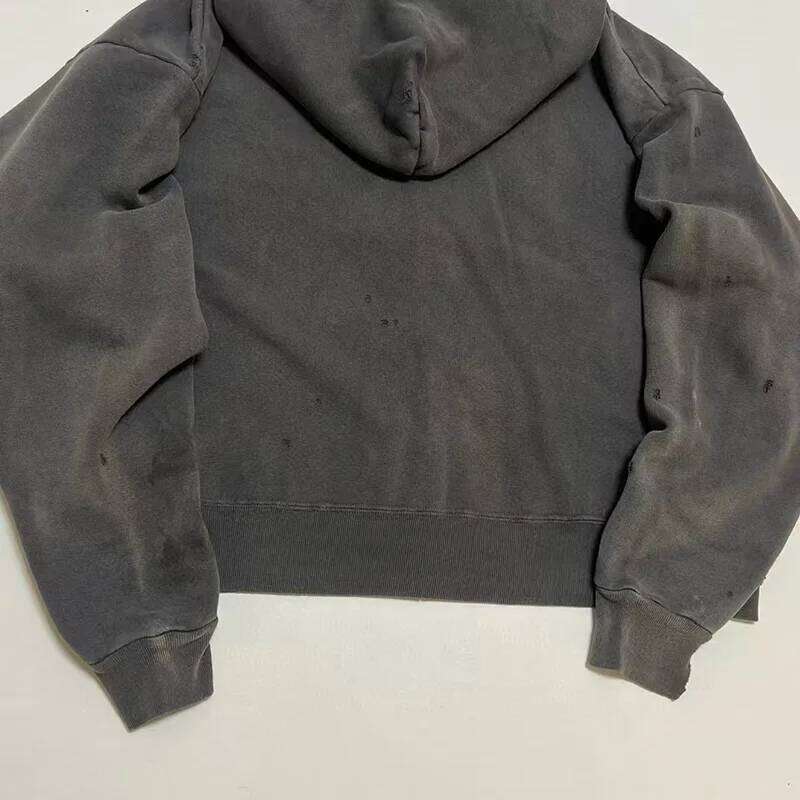 Coats Designer Women Vintage Loose SAINT Zip Hoodies Men Woman 1:1 Best Quality Washed Heavy Fabric Damaged Sweatshirts Hooded Pullovers Designer