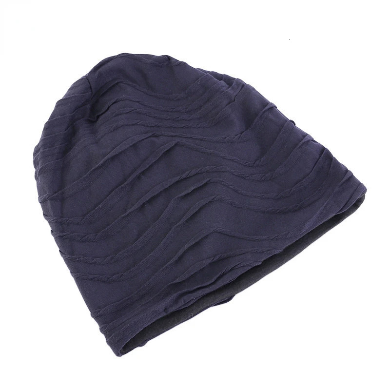 Spring Autumn Early Winter Cotton Beanie Unisex Ruffled Skullies Beanies 250530
