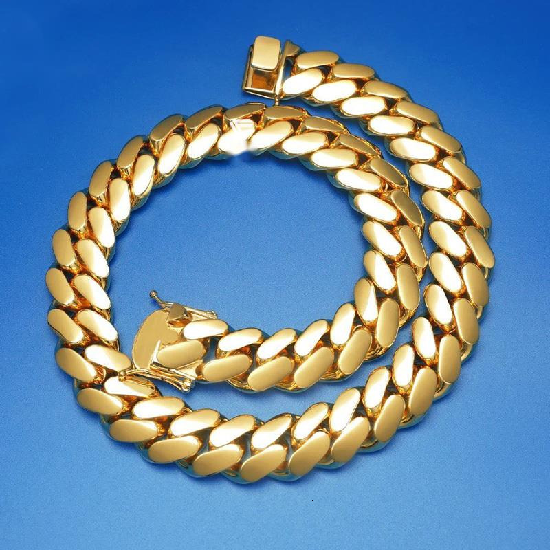 Jewelry Custom 30mm Cuban Link Chain 925 Sterling Silver 10K 14K 18K Gold Plated Miami Hiphop Cuban Link Necklace