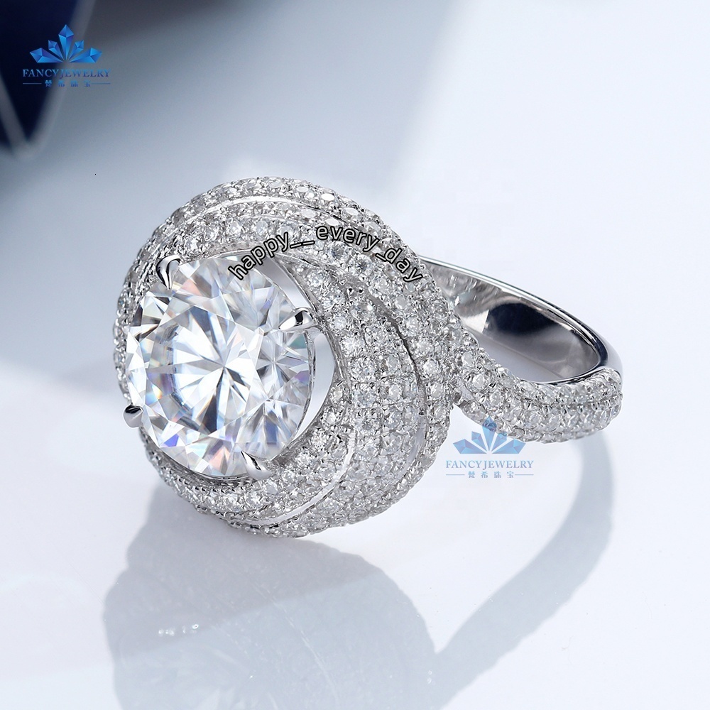 Wuzhou Fancy Jewelry Solid Gold Ring Women Diamond Ring Real Lab Moissanite Diamond 18k Gold Ring