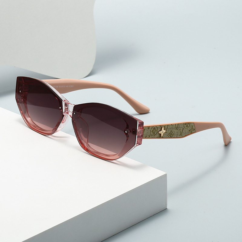 2025 hot free shipping Fashionable frameless sunglasses for women light luxury sunglasses UV resistant large frame versatile glasses for women men