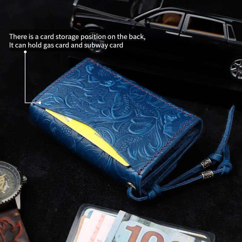 Handmade Genuine Leather Coin Purse The First Layer Cowhide Holder Money Bag Small Mini Wallet Business Card Case