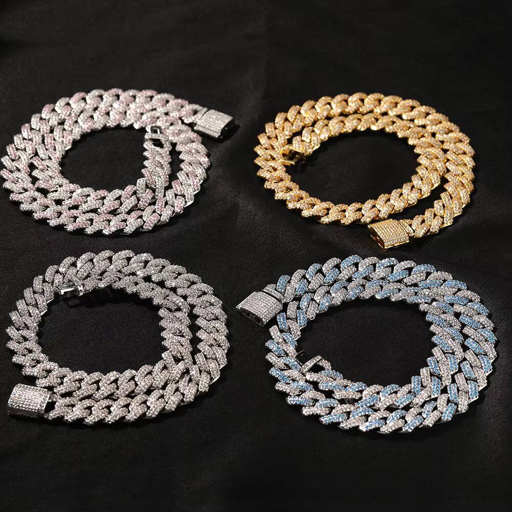 Accessories Brass Zircon Necklace Hip Hop Rap Fashion 13mm Men's Jewelry Miami Cuban Chain