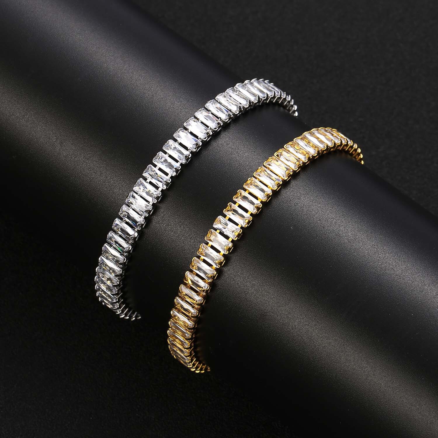 Hip Hop Bracelet 7mm T Cubic Moissaniteia Mens Bracelet Hip Hop Moissanite Full Moissaniteia Personality Accessory moissanite
