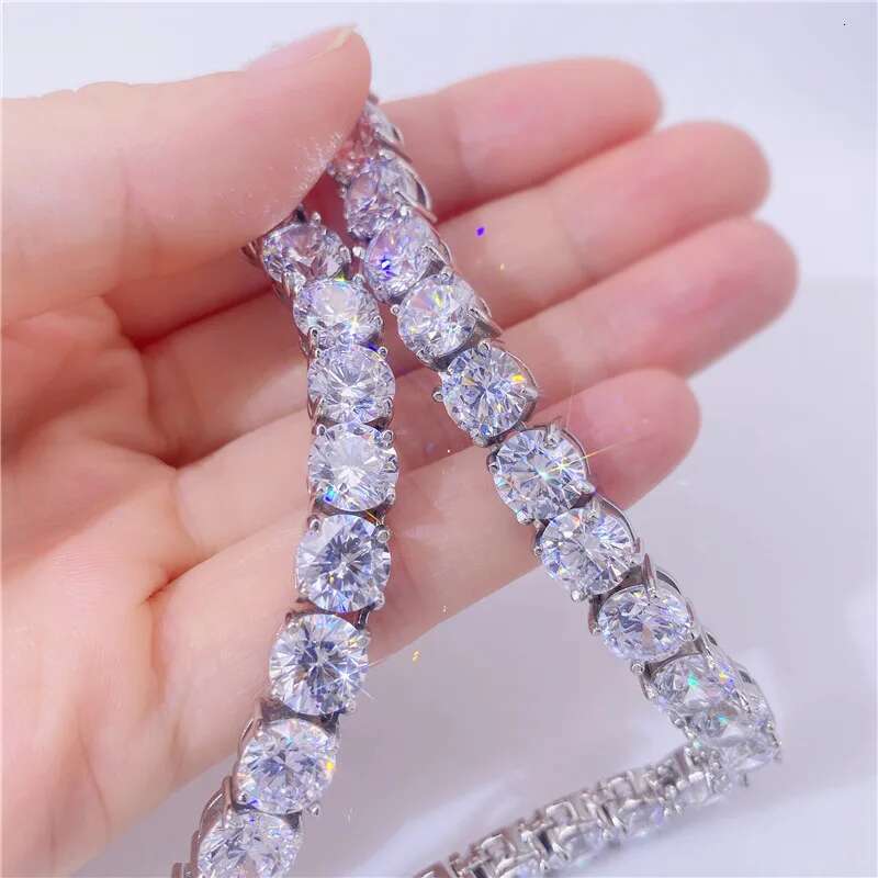 Hiphop Single Row 8mm Zircon Tennis Chain Necklace for Men 316L Stainless Steel Bling Iced Out Rock Chain Necklace Birthday Gift