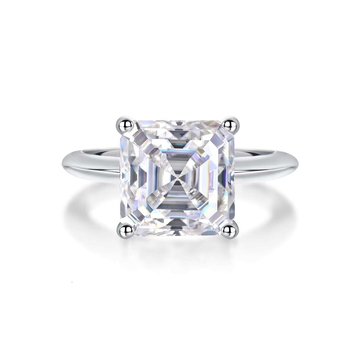 12976 Classics Design Moissanite Ring Womens 925 Sterling Silver Wedding Jewelry Party Gift Elegant Stone 925 Sterling Silver