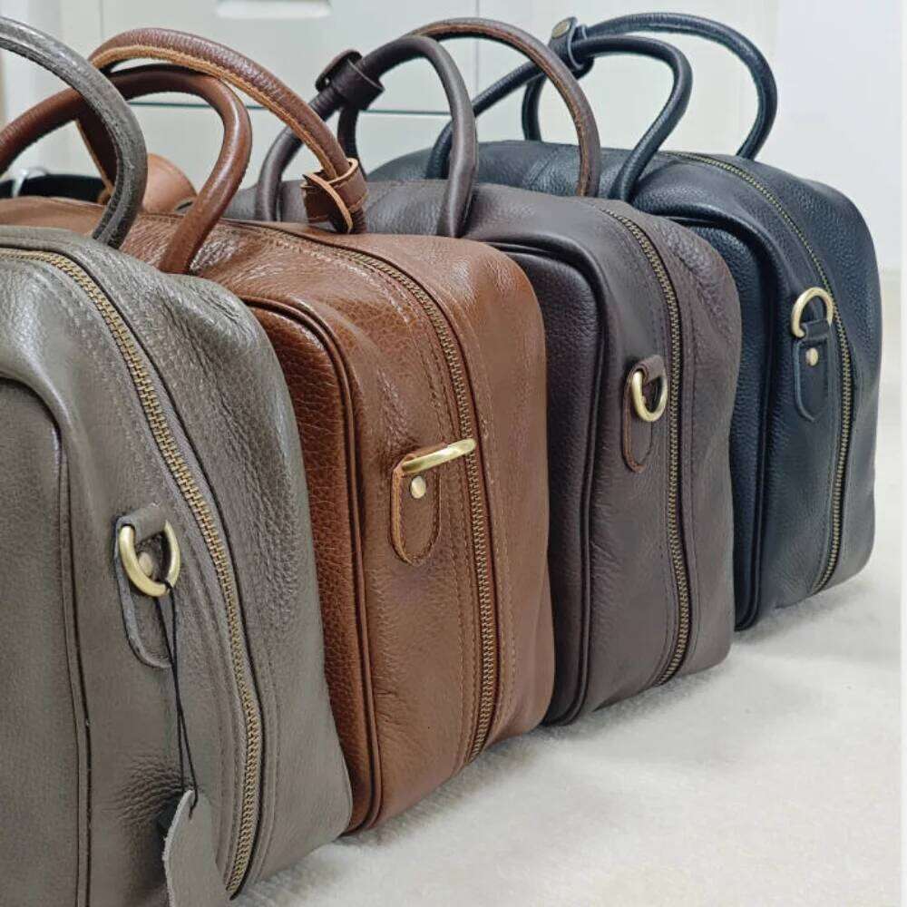 Motingsome Full Grain Cowhide Handbag Designer Bags For Women Bowling Tote Shoulder Crossbody Work Brief Case 2024 New