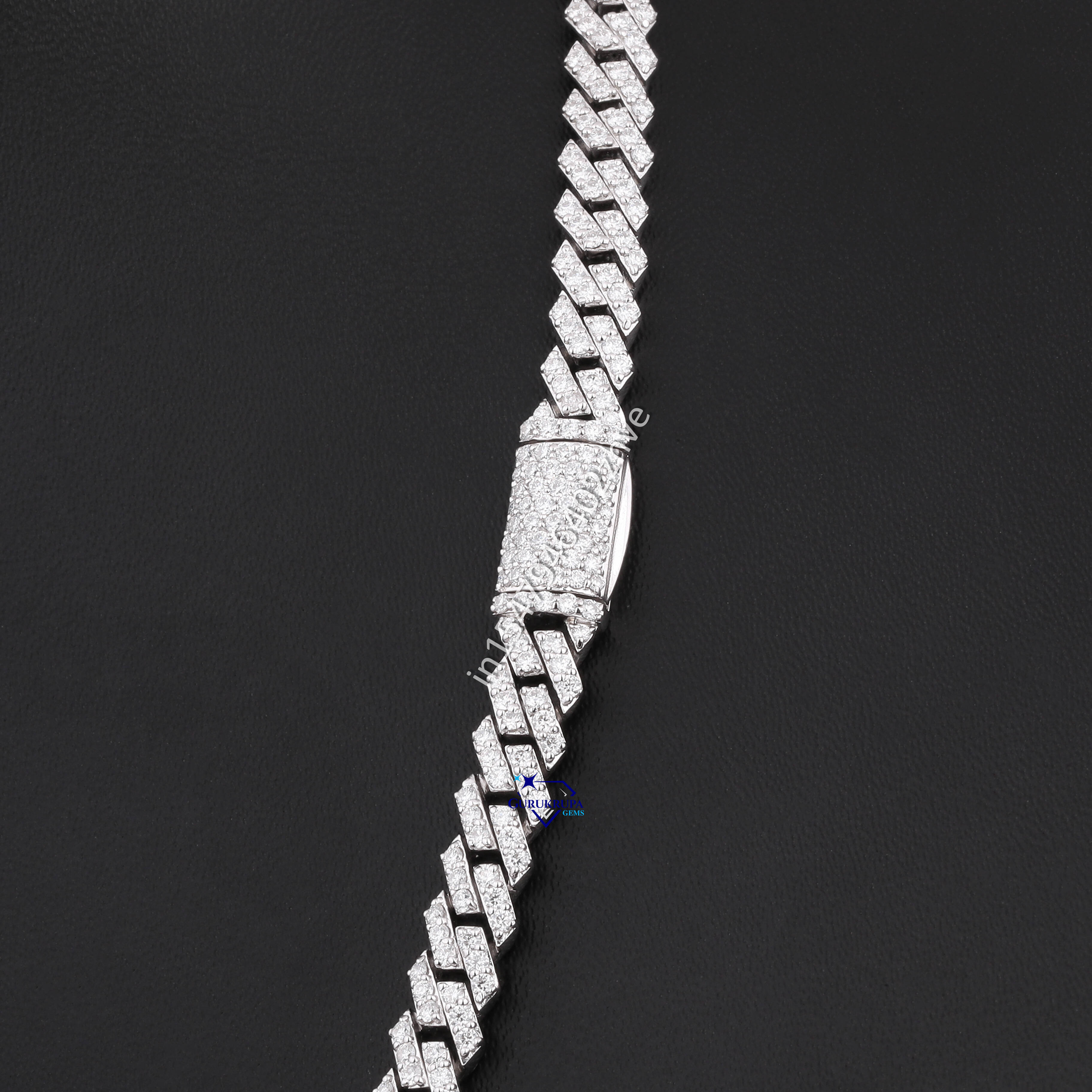 Miami Cuban Chain Necklace Iced Hip Hop Men's Jewelry Pure Sier Laboratory Planting VVS Women's Clarity