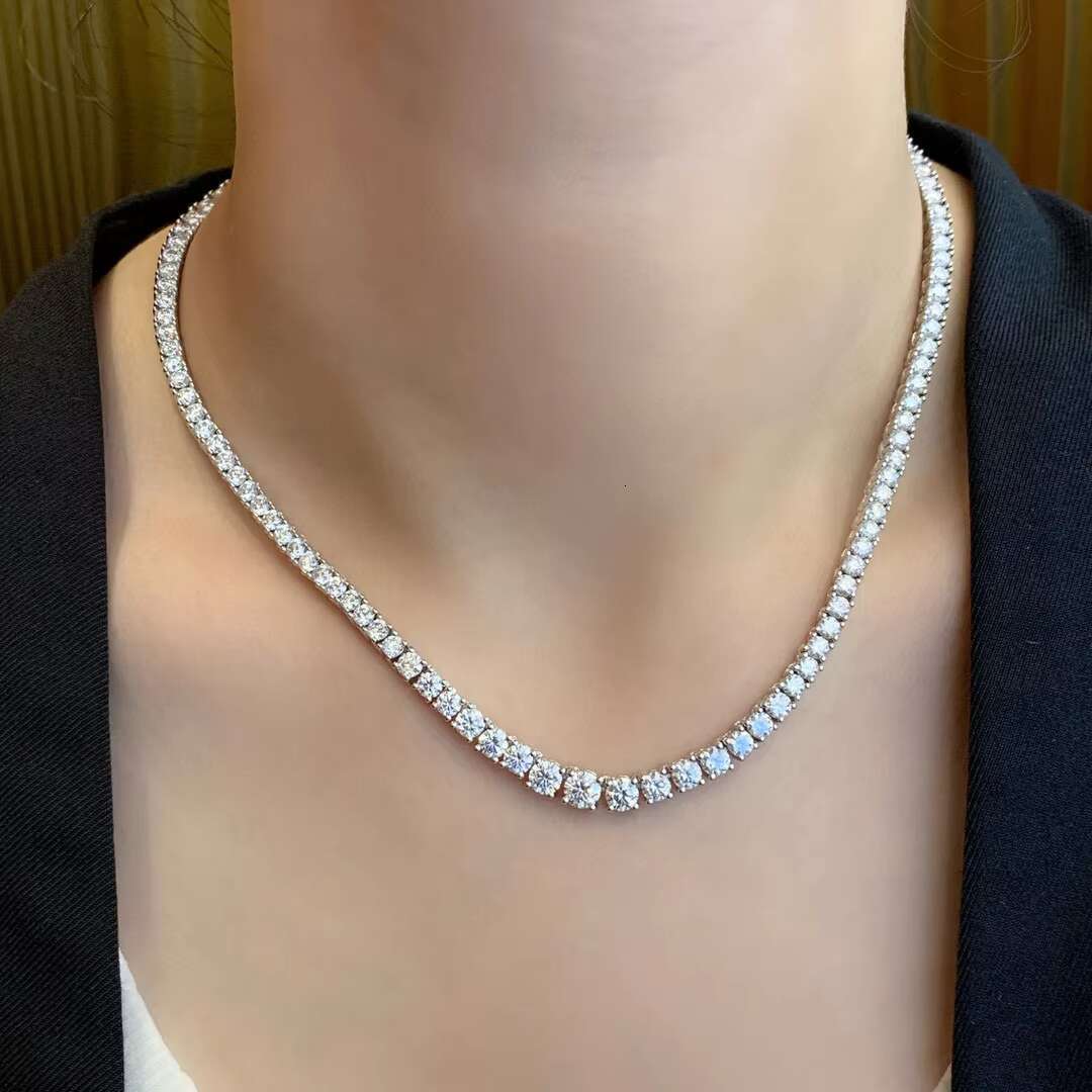 Customizable 925 Silver 4/5mm Moissanite Necklace Fashion Hip Hop Style