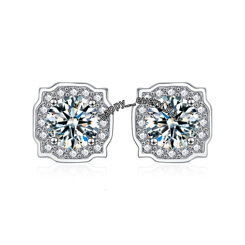 High Quality 5mm Moissanite Stud Earrings 925 Sterling Silver Hot Wholesale for Women Perfect Christmas Gift
