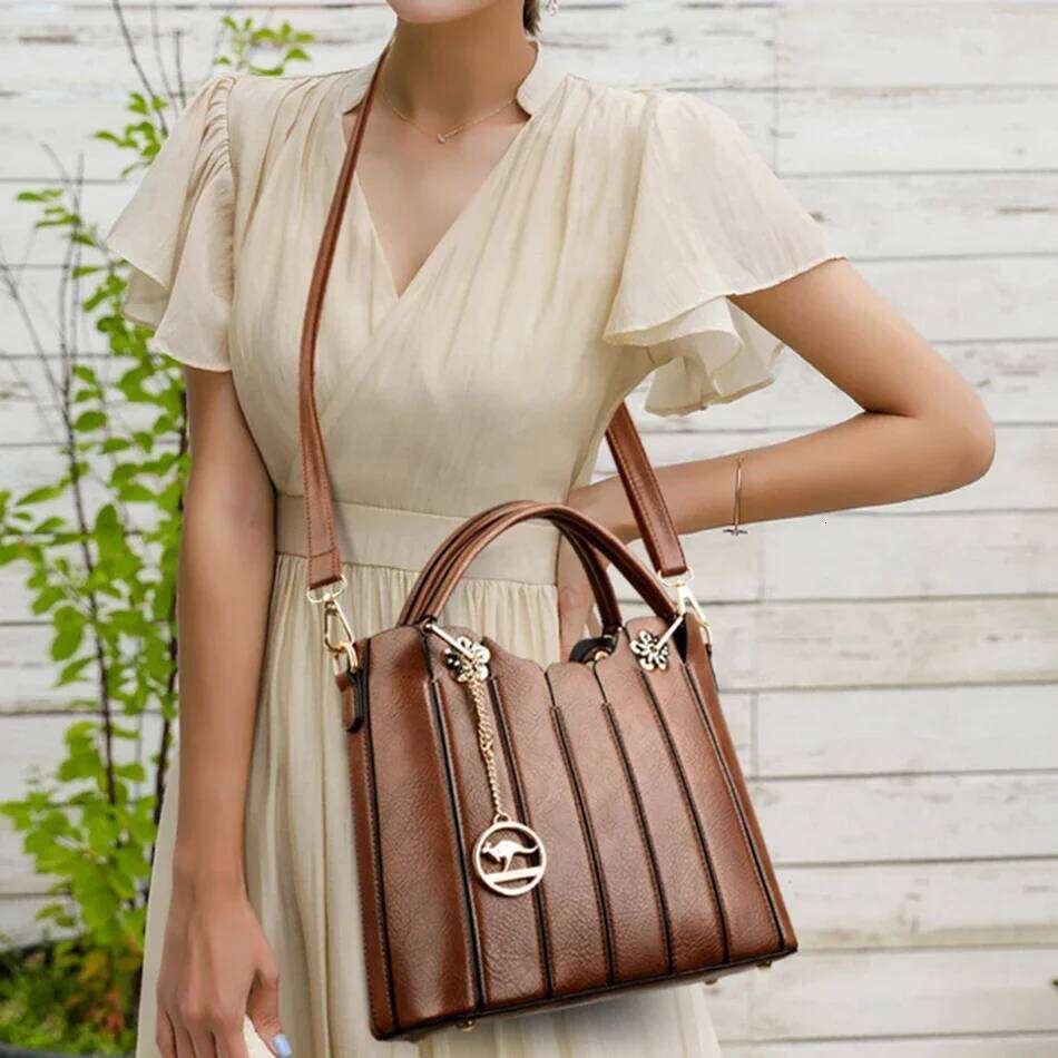 Genuine Brand 3 Layers Large Capacity Tote Bag High Quality Leather Handbags Shoulder Crossbody Bags for Women New 2024