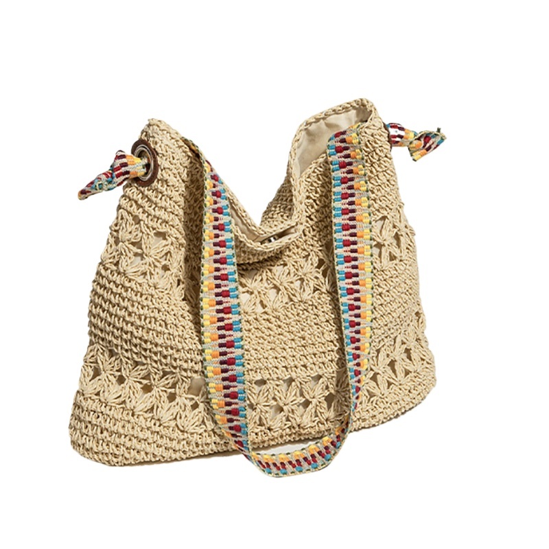 designer Vintage Ethnic Style Casual Beach Vacation Large Capacity Simple Commuter Lazy Style Single Shoulder Tote Bag