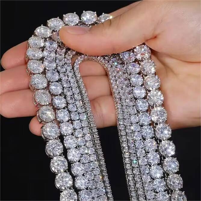 High Quality Sterling Sier Cacoxenite Tennis Chain Bracelet Unisex