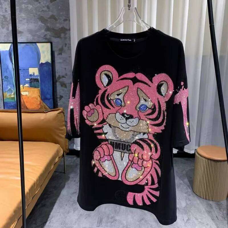 Dia Stamping Tiger Letter Design Women's T-shirt Street Personality Y2K Fashion Plus Size Tops Summer New T-shirts