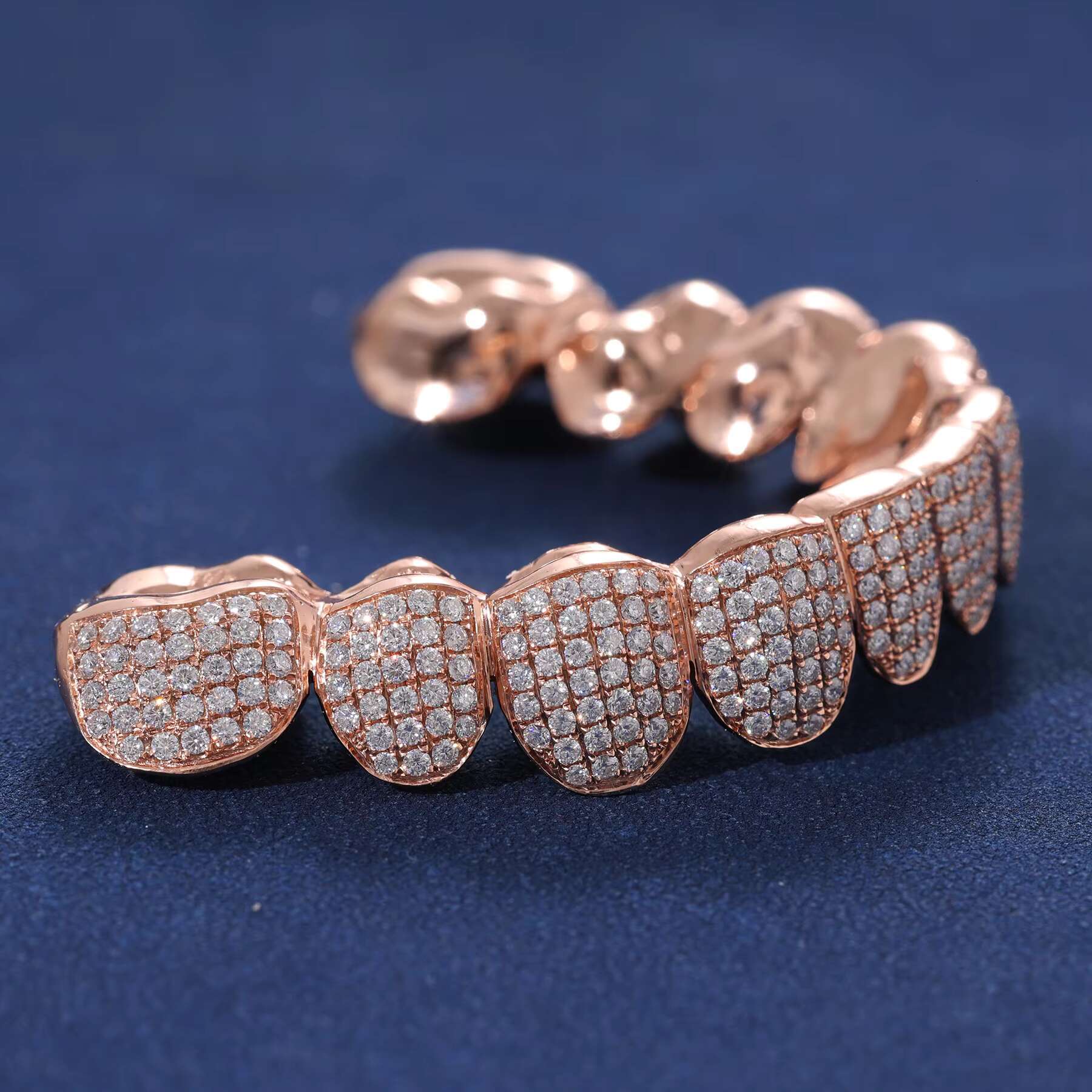 High Quality Custom Individuation Grillz Teeth 925 Silver VVS D Moissanite Diamond Tooth Sharp Cool Braces Iced Out Jewelry