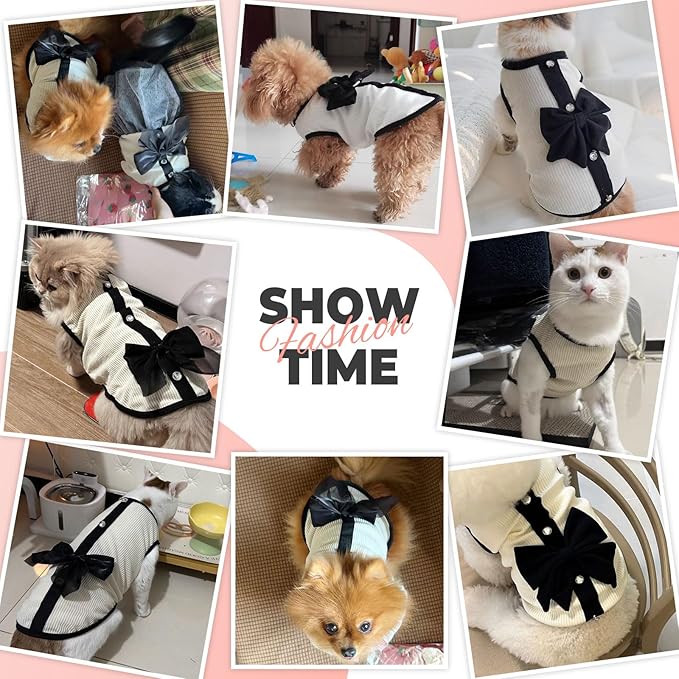 Dog Dress, Pet Dog Princess Bowknot Dress, Luxury Lace Dogs Dresses for Small Cats Girl Spring Summer Puppy Clothes, Small Medium Dog Party, Birthday 