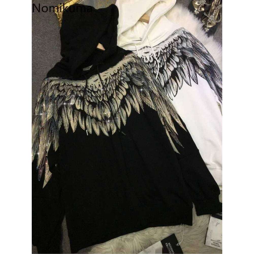 Streetwear Hoodie Women Clothing Haruku Heavy Dia Wings Hooded Sweatshirts Casual Fashion Hoodies Y2k Tops 2025 Ropa Mujer