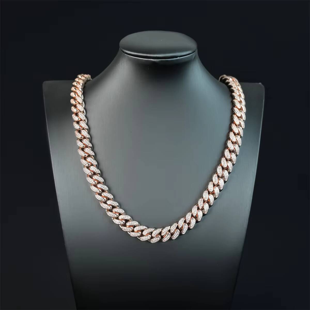 Hip hop Women's Set 3A Zircon Gold Sier Plated Brass Cuban Chain