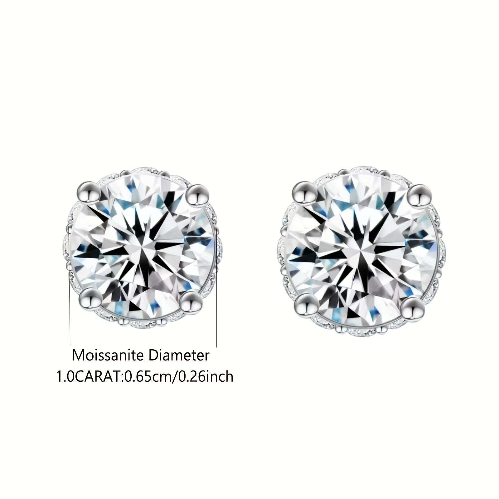 Advanced Luxury S925 Sterling Silver Premium Moissanite Stud Earrings Suitable for Daily Decoration