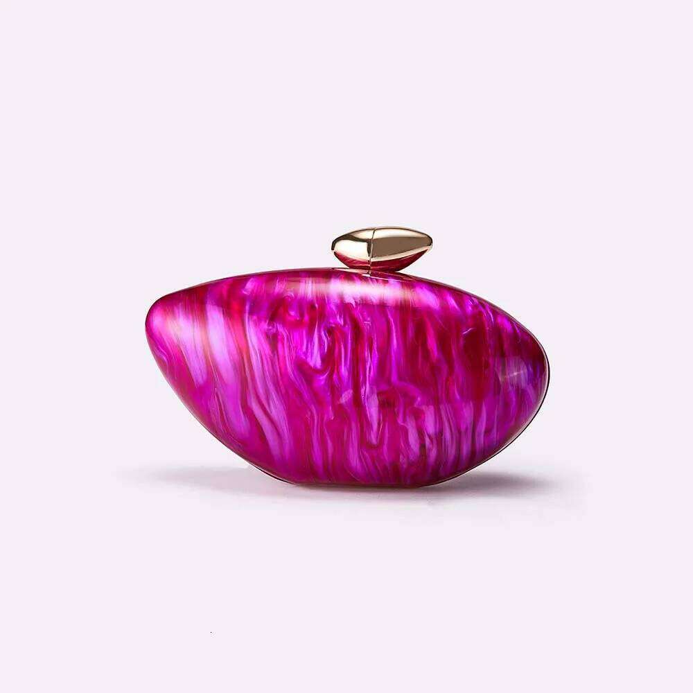 2025 New Designer Evening Women - Trendy Acrylic Clutch Purse With Chain, Elegant Ellipse Shoulder Bag For Party Wedding