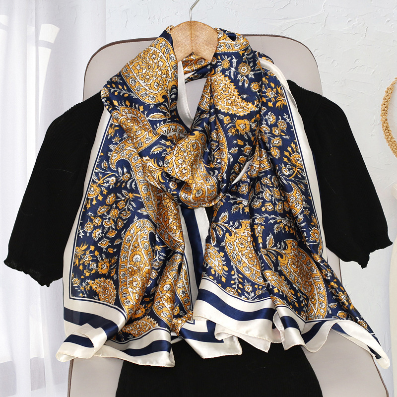 Long Spring and Autumn New Decorative Sun Protection Shawl Neck Printed Scarf Factory