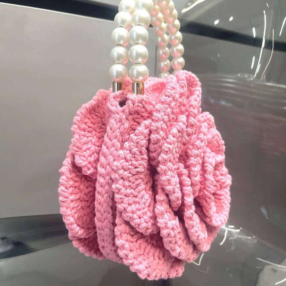handmade Crochet flower shape Evening clutch Bag Purses and handbag Designer banquet Women's bag