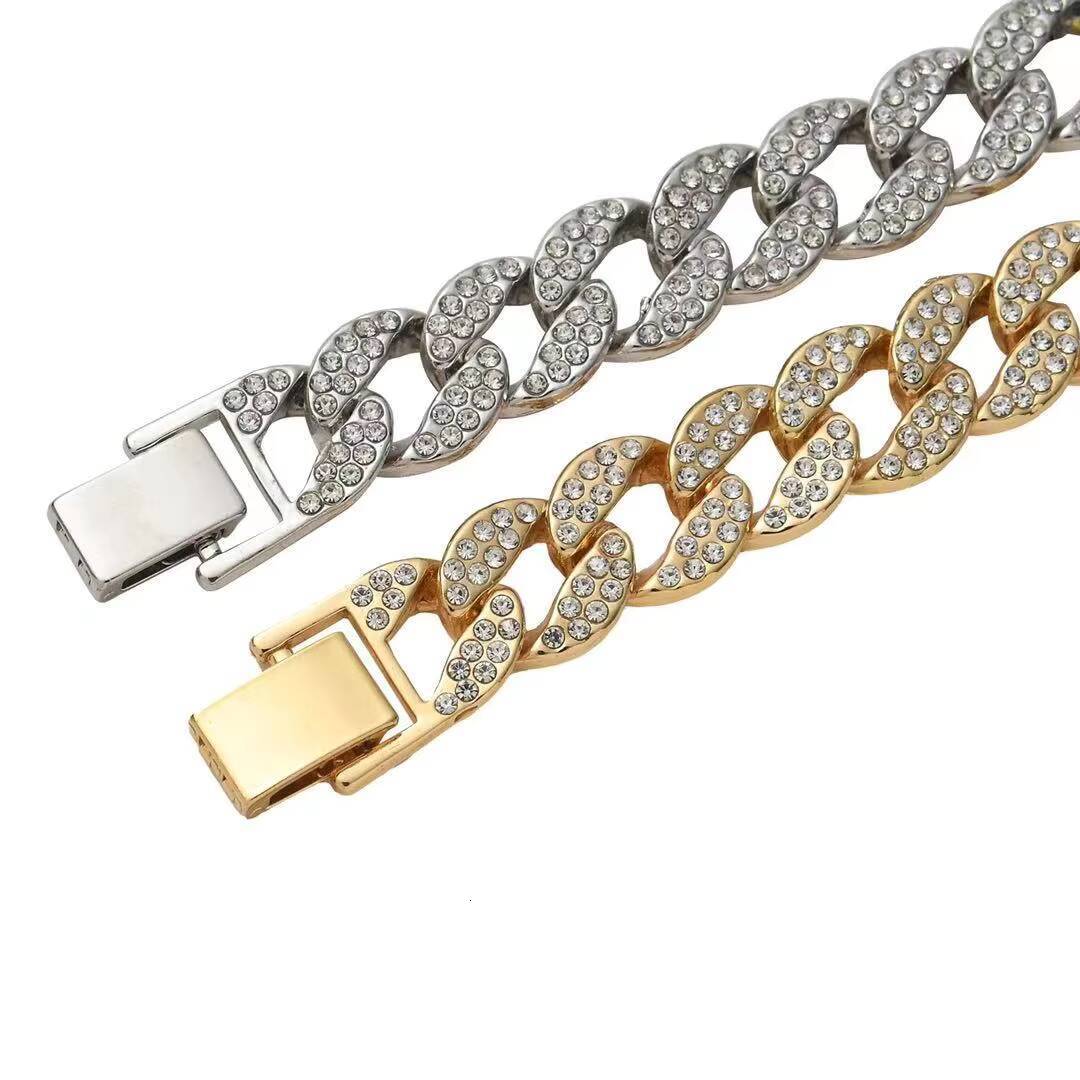 Popular men's 15mm hip-hop Cuban necklace with real gold plating