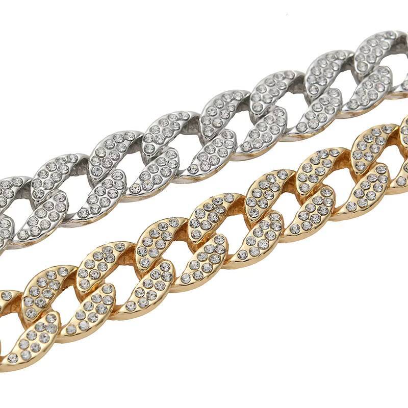 Hip hop men's gold-plated shiny Miami Cuban chain necklace