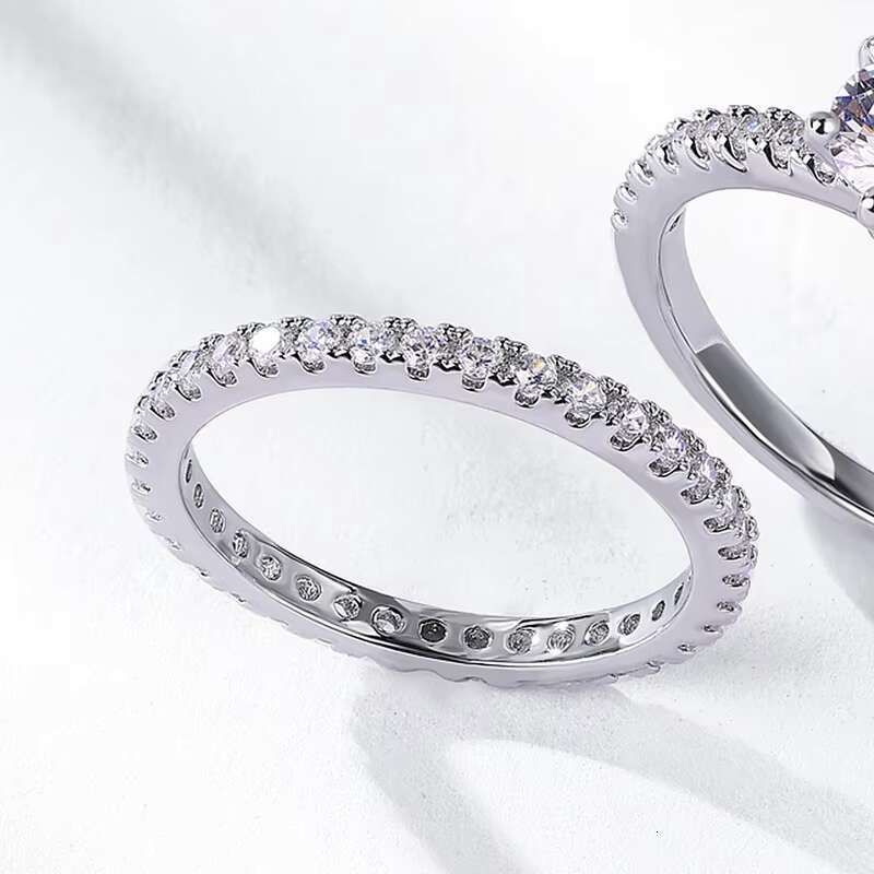 KACY Jewelry Moissanite Wedding Ring Set Moissanite Diamond Engagement Ring for Couple Sterling 925 Silver Ring