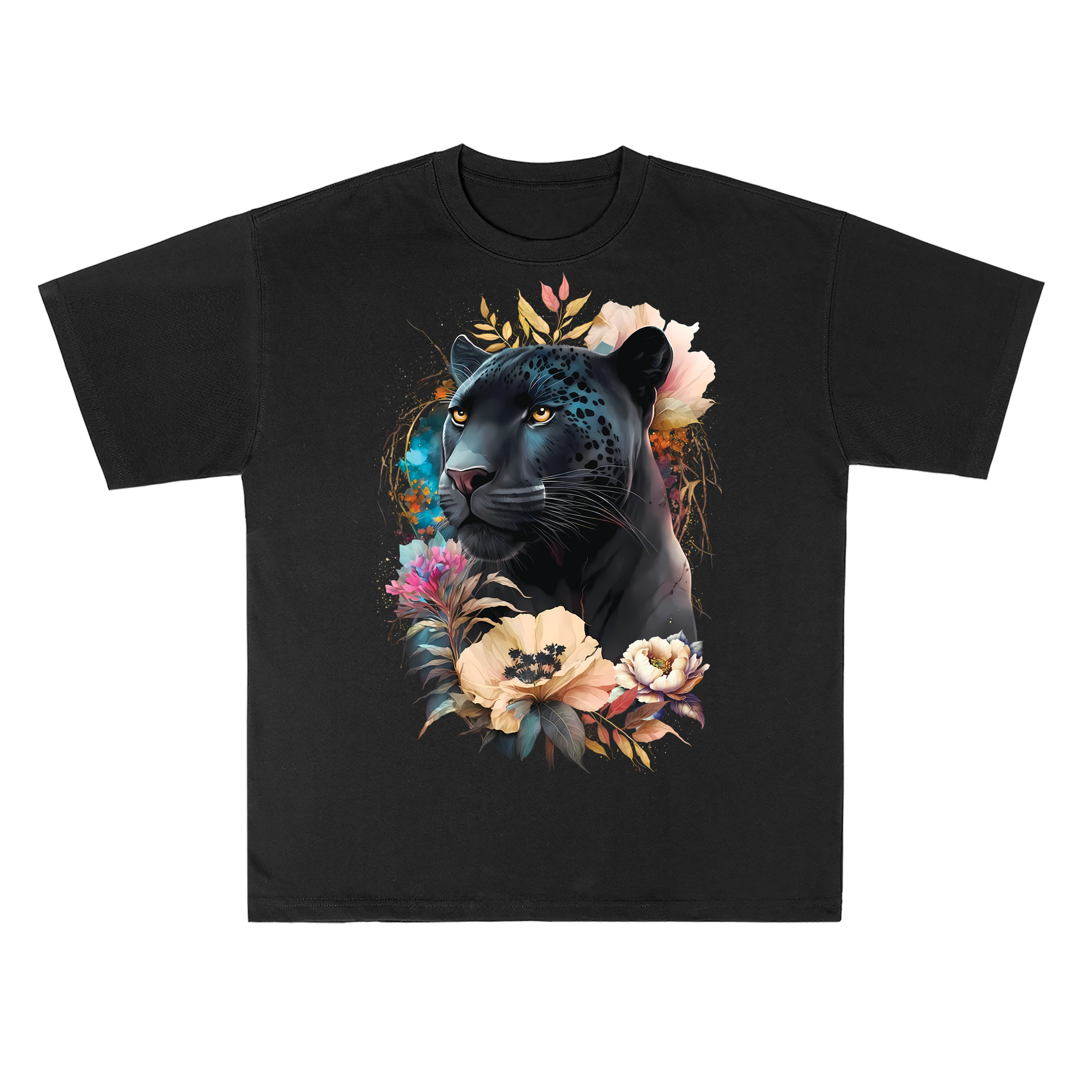 T-shirt men's top designer cotton T-shirt panther short sleeved clothing high-quality fashionable T-shirt