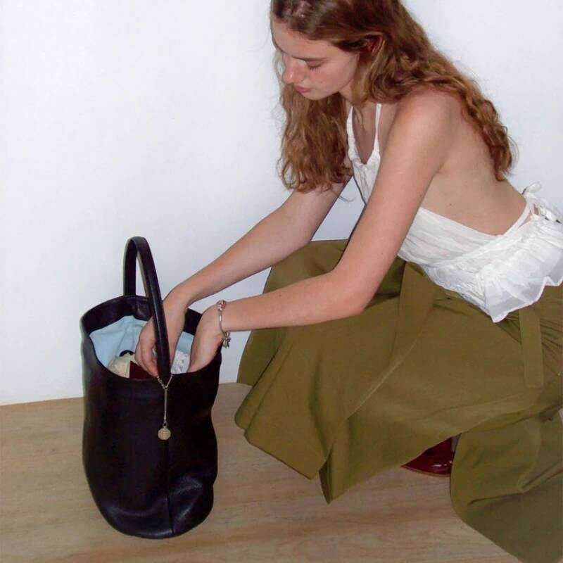 Designer Bags 2025 Korean Famous Brands Tobo Women High Quality Black Soft Cow Leather Bucket New Minimalist Casual Large Capacity Tote Bag Luxury Bag