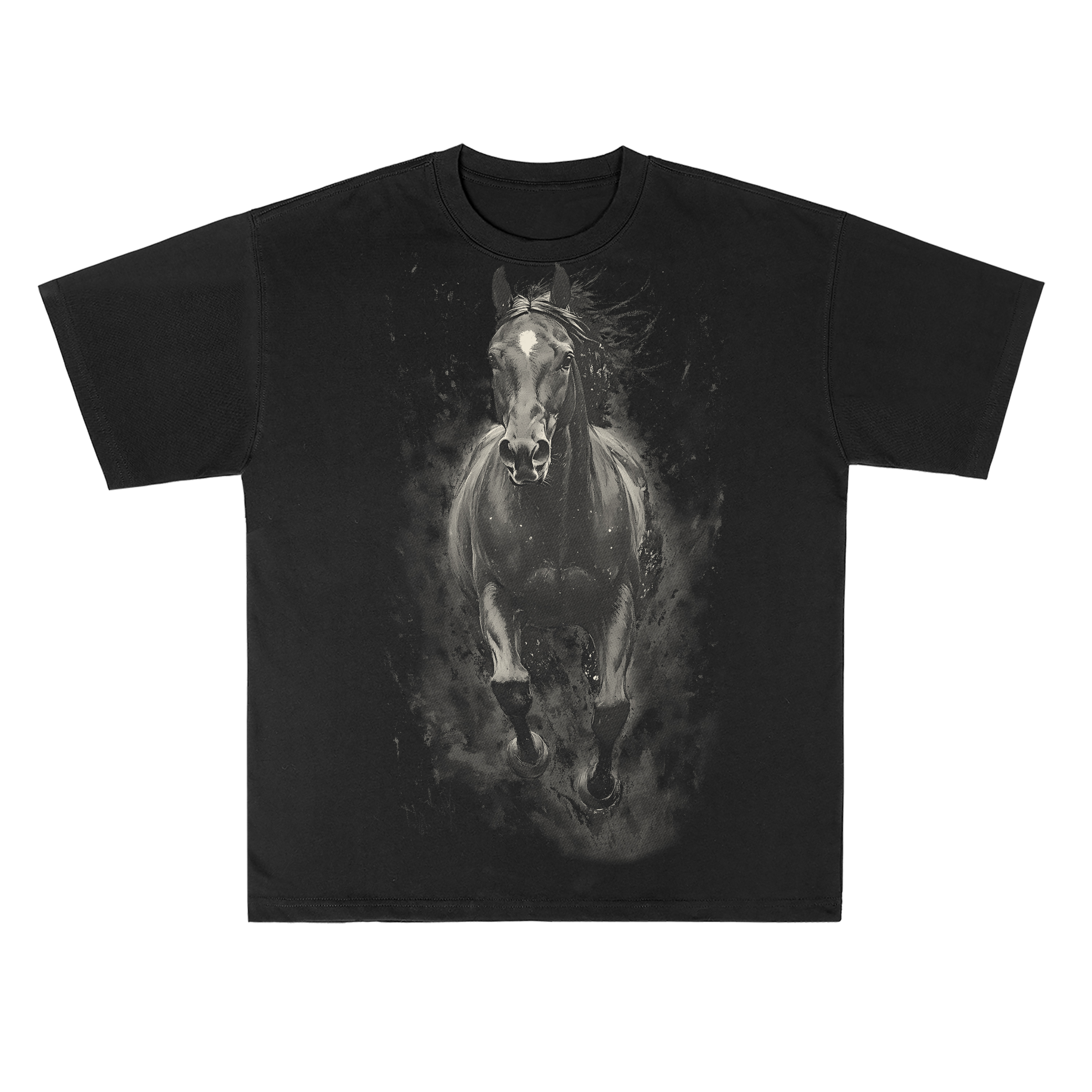 T-shirt men's top designer cotton T-shirt silvery horse short sleeved clothing high-quality fashionable T-shirt