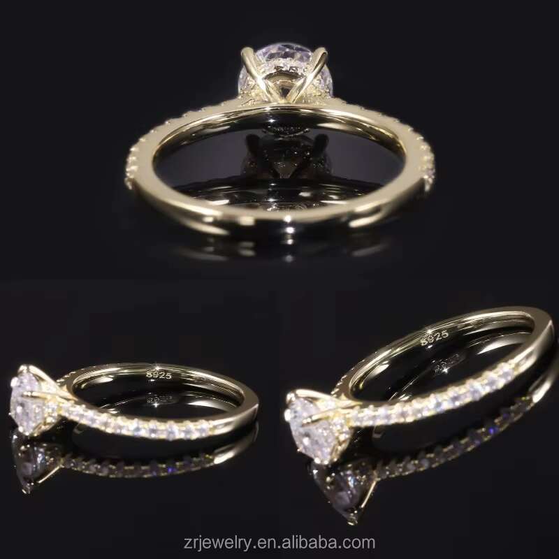 2CT Eternity Diamond Silver Oval 925 Silver Engagement Rings Mossanite 3 CT Stone Women Stylish Moissanite Ring