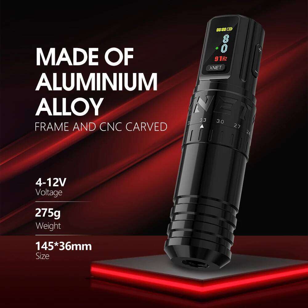 XNET Vipera Wireless Hine Kit Adjustable Stroke 2.4-4.2Mm OLED Display 60Pcs Mixed Cartridge For Tattoo Artists