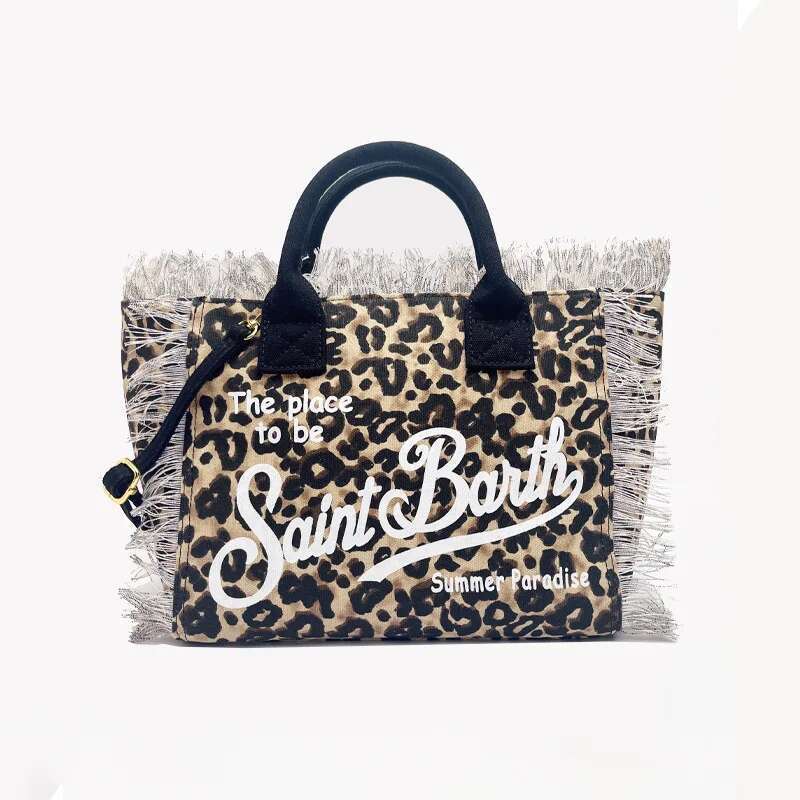 SAINT BARTH New Crossbody Thousand Bird Grid Small Size Women's Bag, Cotton And Linen Handmade Tassel Handbag, Tote Bag