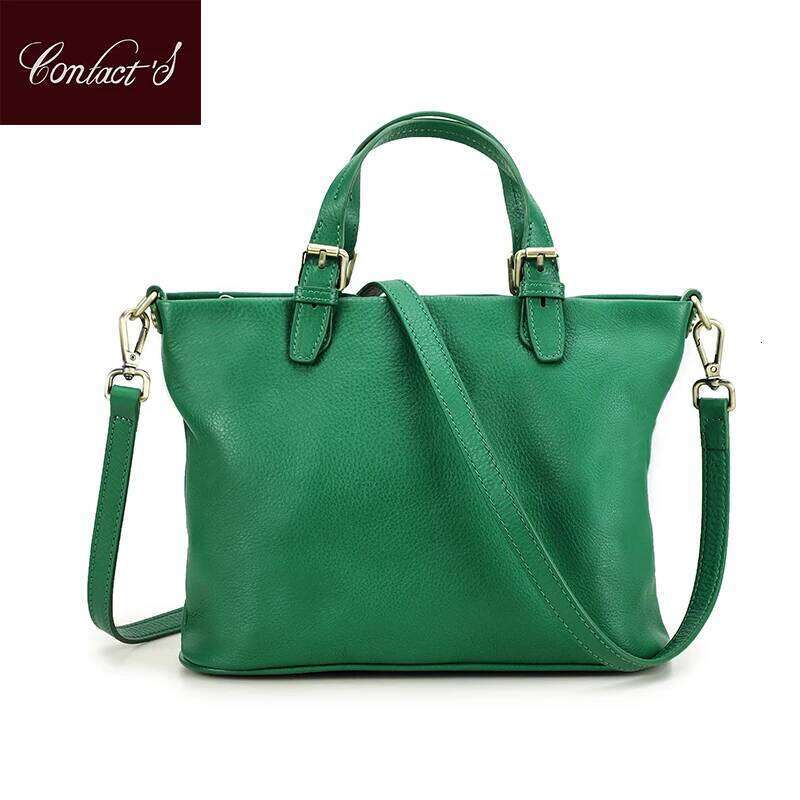 Contact'S Tote Handbags for Women Genuine Leather Fashion Trend Shoulder Bag Brand Female Crossbody Bags High Quality