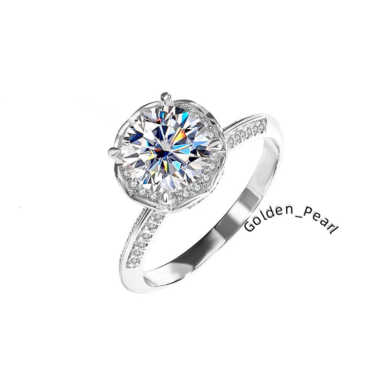 9 Adodo Wholesale S925 Sterling Silver Hand Holding Flowers 2Carat Moissanite Jewelry European and American Ring for Women Gift