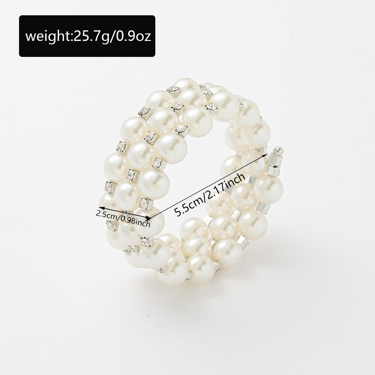 Hot selling Bridal Pearl Bracelet Luxurious High end Multi layer Adjustable Elastic and Full diamond Design