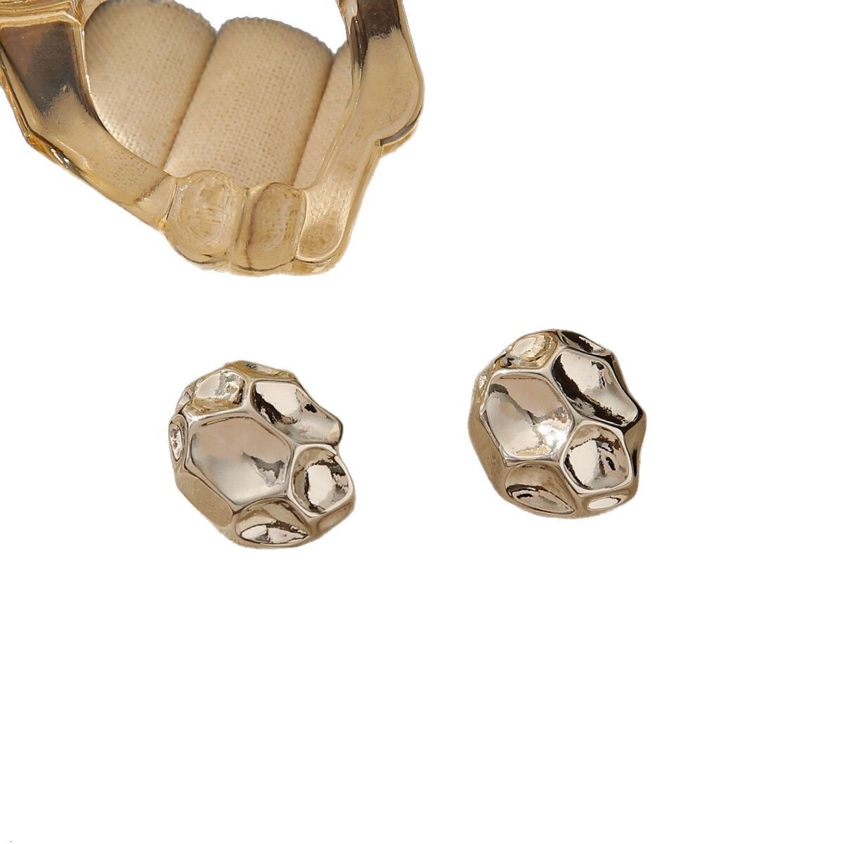 Titanium Steel Design Sense 3D Peach Heart for Women Non-Fading Gold-Plated High-End Earrings